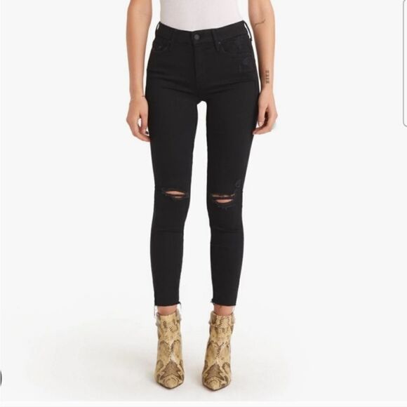 Mother Looker Ankle Fray Destressed Jeans Size 27 - Picture 1 of 8